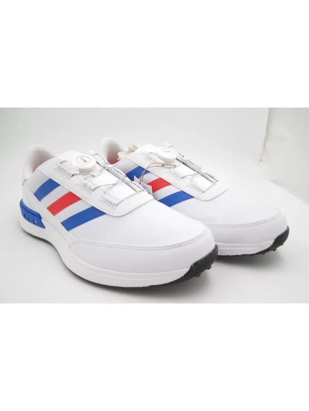 New Adidas Men S2G SL BOA 24 Spikeless White Blue Red Golf Shoes Sz 10US (F9)